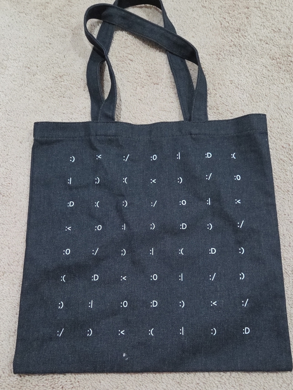 Black Emoji Pattern Canvas Tote Bag - Madewell